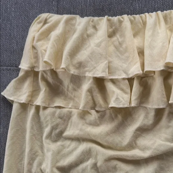 American Eagle Outfitters Cream Ruffled Crop Top with Bib Collar - Picture 3 of 3